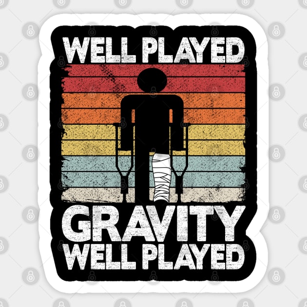 Well Played Gravity Funny Broken Ley Get Well Soon Sticker by Kuehni